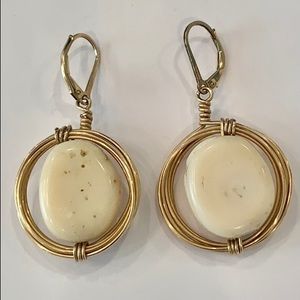 14k GF natural sponge wire wrap white coral